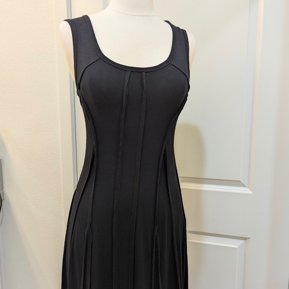 Karen Kane Long Black Sleeveless Pleated Fill Maxi Evening Dress - Picture 3 of 10
